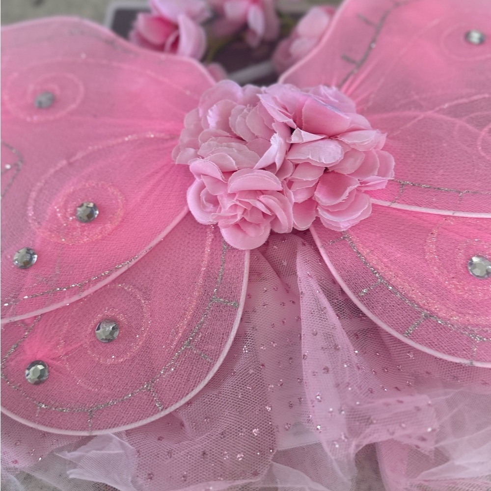 Pink Fairy Dog & Cat Costume XS Small Wings Tutu Pet Halloween Costume NWT - Picture 4 of 6